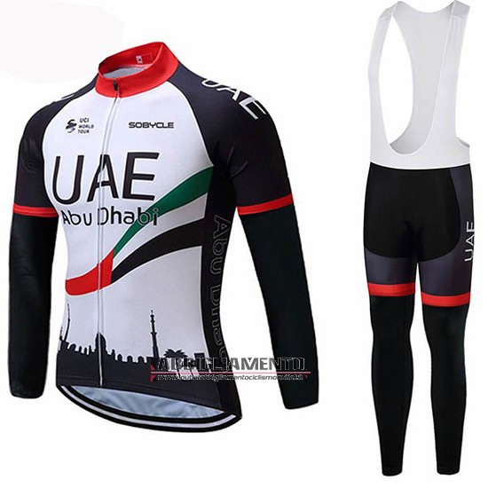 Abbigliamento UCI Mondo Campione Uae 2019 Manica Lunga e Calzamaglia Con Bretelle Bianco Nero Rosso - Clicca l'immagine per chiudere